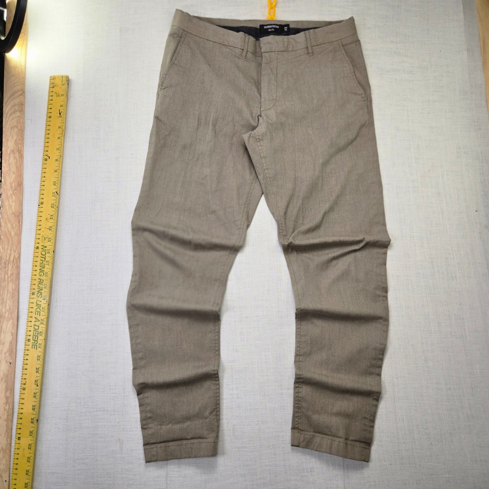 Slim Fit Nordstrom Pants 33x32 Khaki Chino Mens Tan Coolmax Cotton Blend Tapered